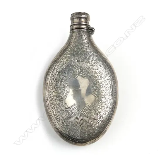 A Victorian silver hip flask