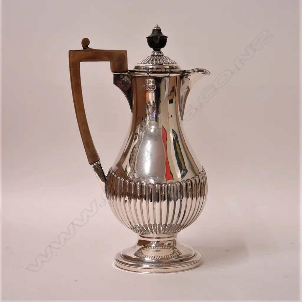 A Victorian baluster silver hot water pot Image 1++