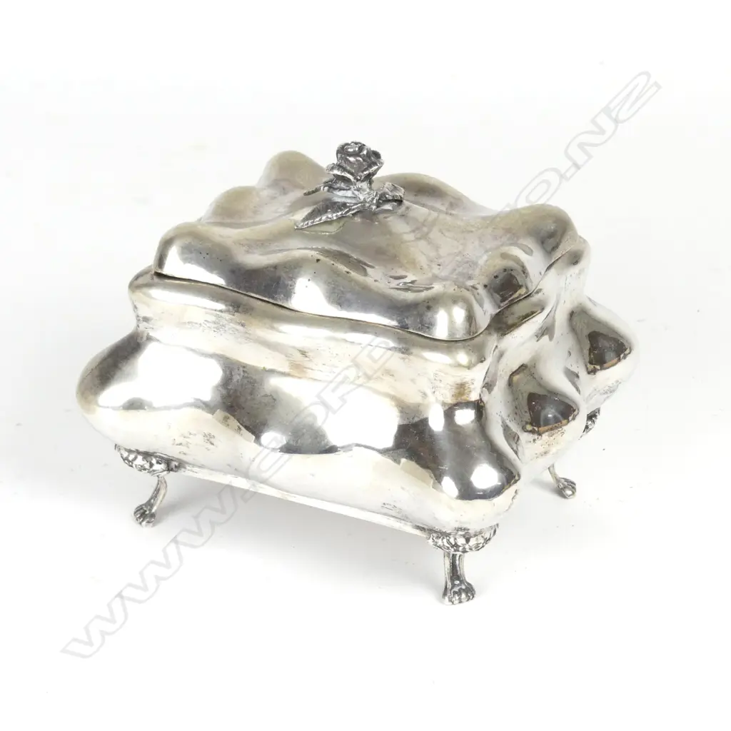 An Austro-Hungarian .800 silver tray and lidded box Image 1++