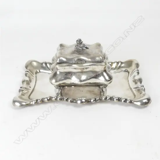 An Austro-Hungarian .800 silver tray and lidded box