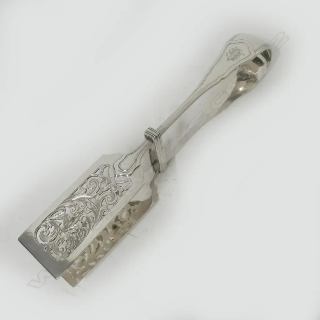 A pair of Austro-Hungarian .800 silver asparagus tongs Image 1++