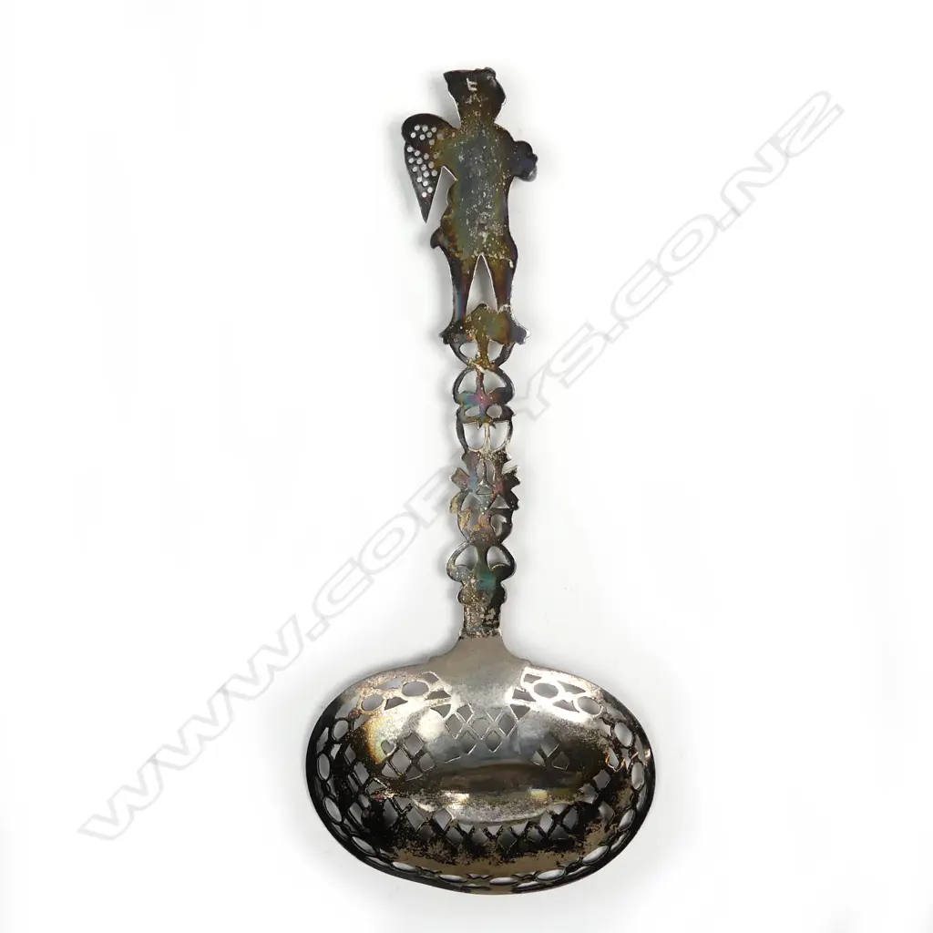A Dutch silver fish straining spoon Image 1++