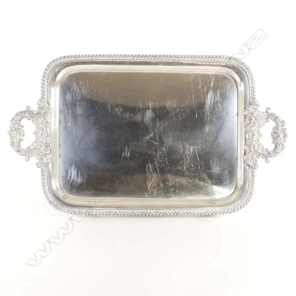 A large silver plated two handled butler's tray Image 1++