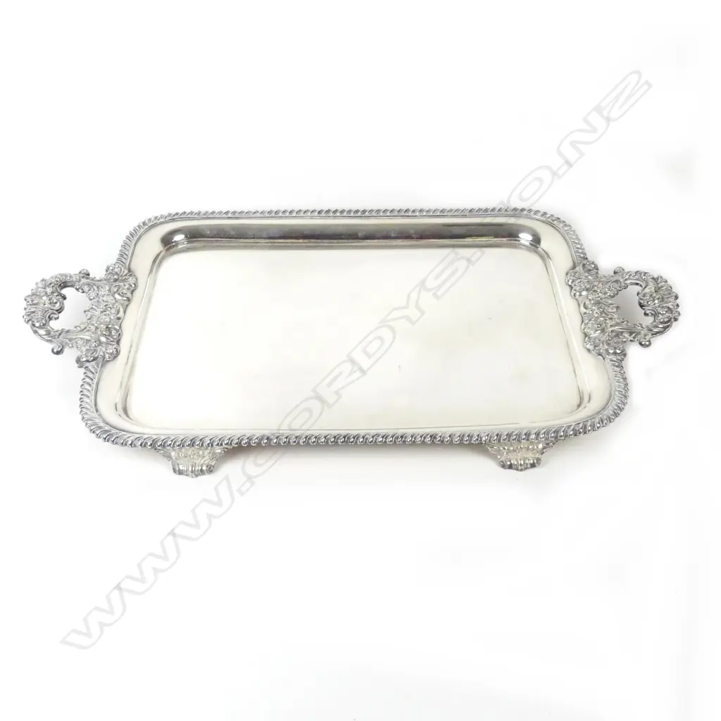 A large silver plated two handled butler's tray Image 1++