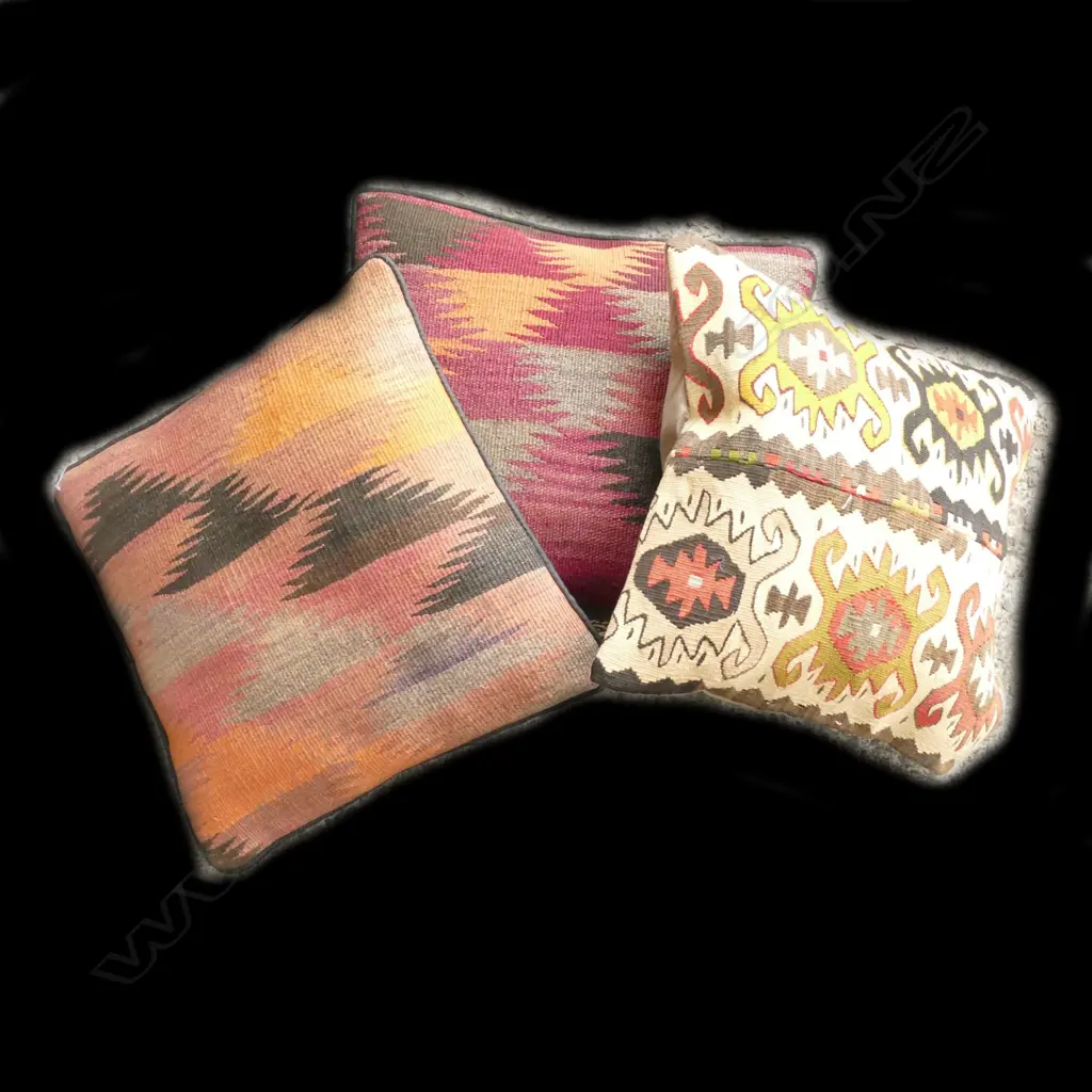 Three kilim faced cushions Image 1++