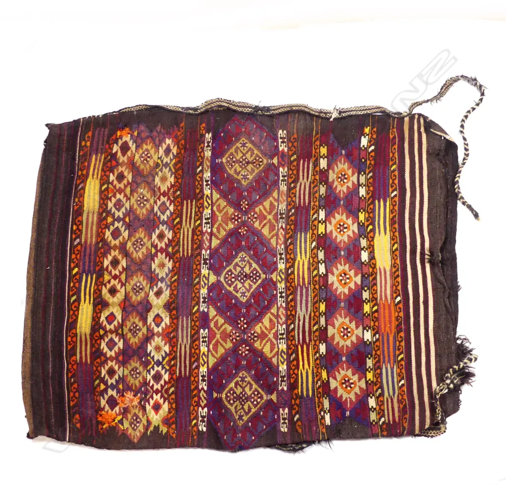 A very large antique slit-weft kilim face bedding bag Image 1++