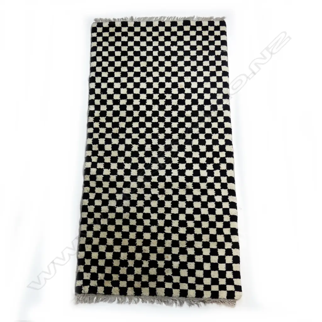 A hand knotted Tibetan chequerboard meditation rug Image 1++