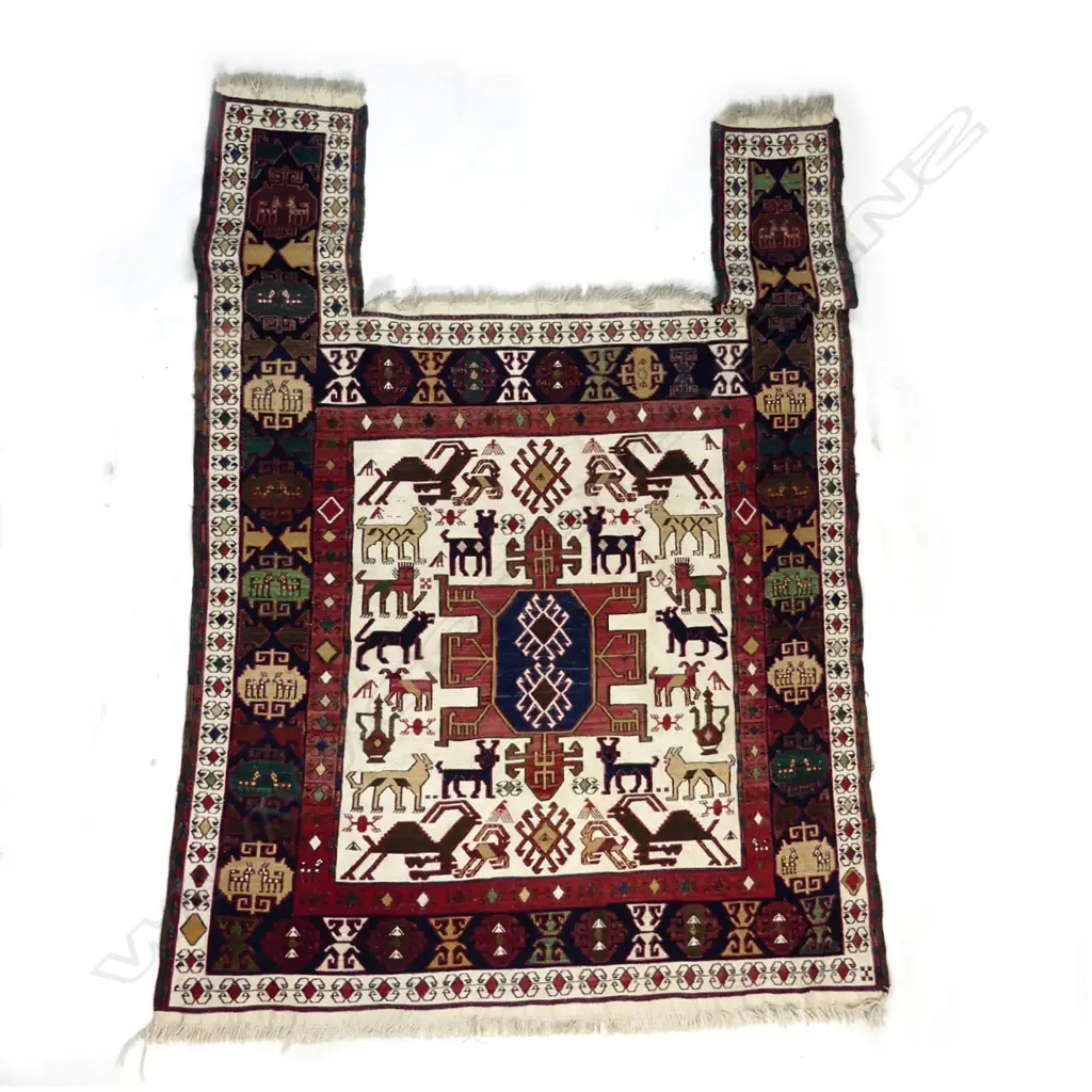 A Shirvan extra-weft woven saddle blanket Image 1++