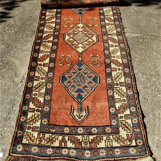 A Persian semi-antique all wool runner