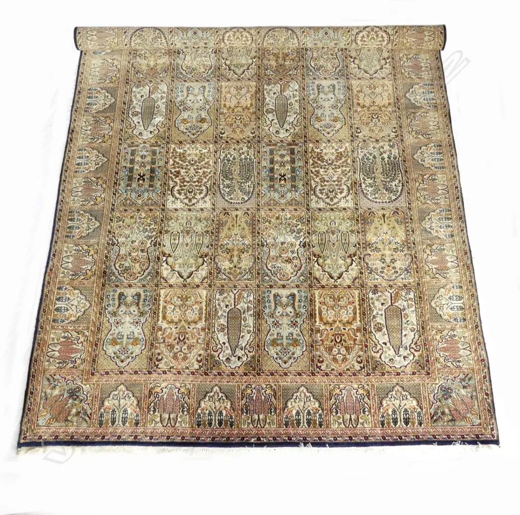 A large silk and wool hand knotted carpet Image 1++