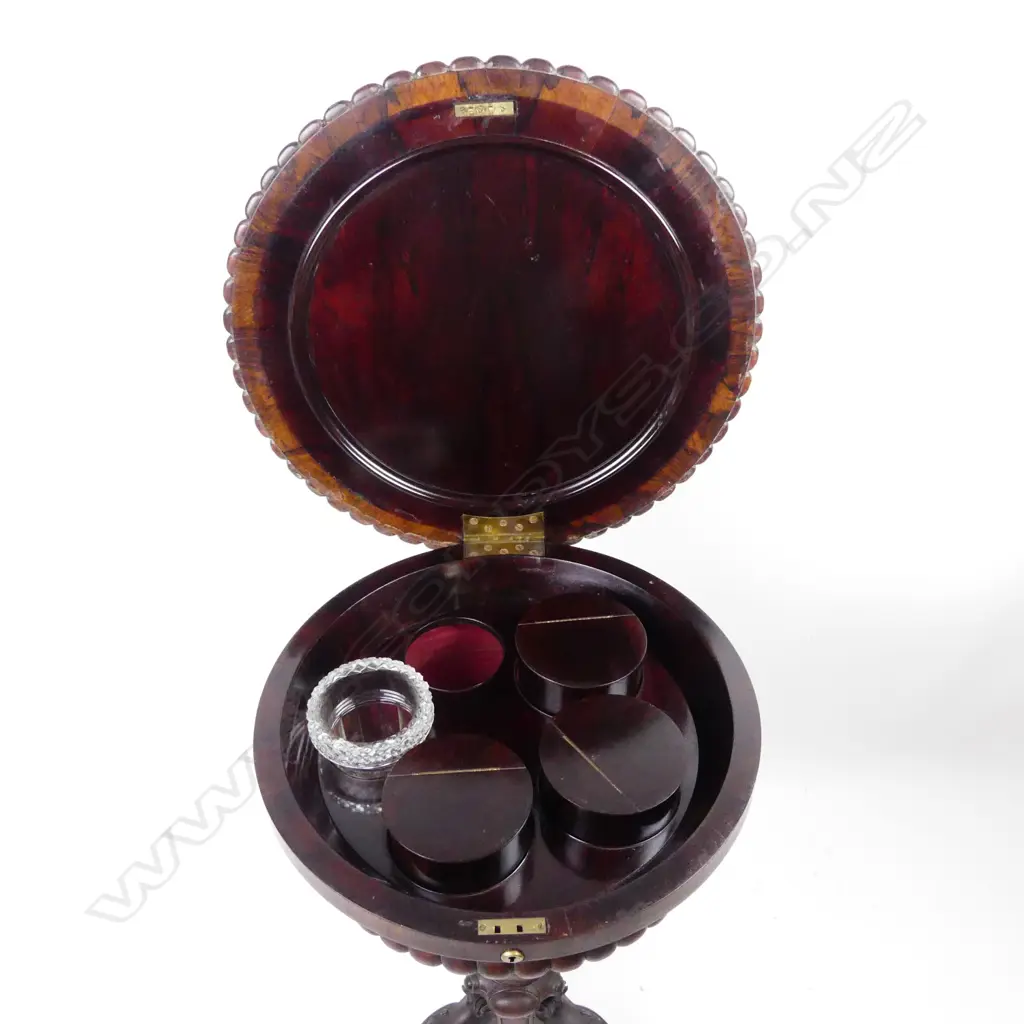 A Victorian rosewood teapoy Image 1++