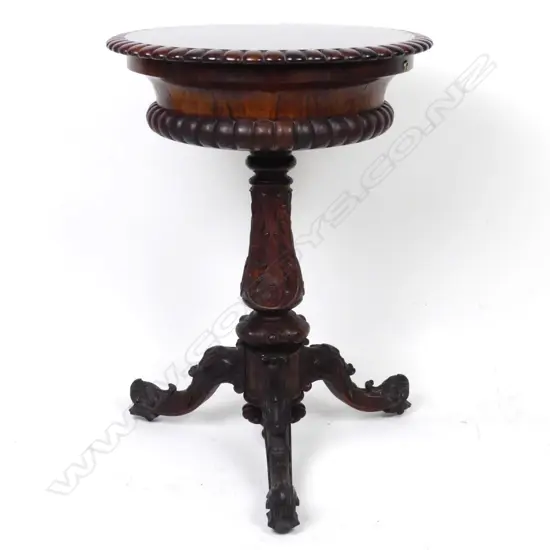 A Victorian rosewood teapoy