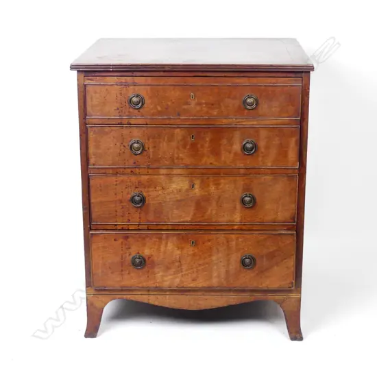 A small proportion mahogany chest of drawers