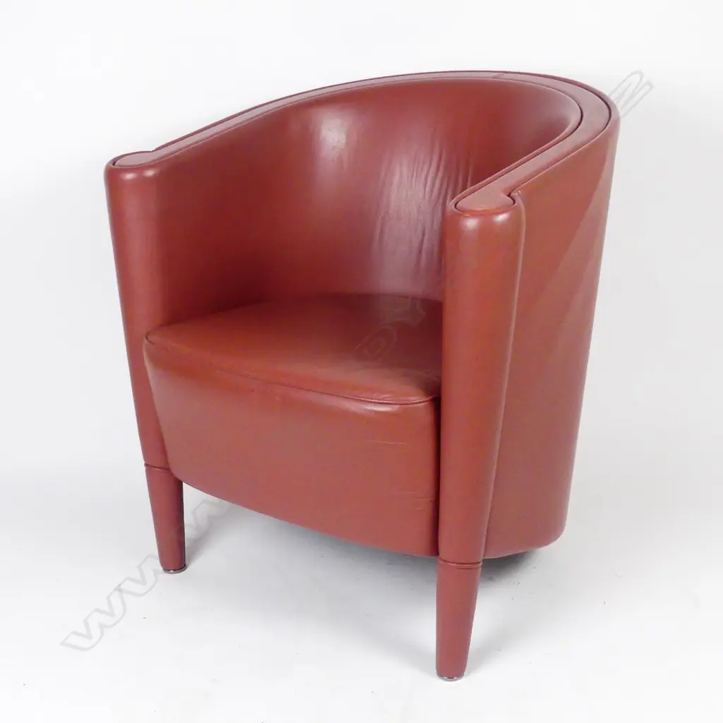A set of four Italian leather tub chairs by Morosco (Italy) Image 1++
