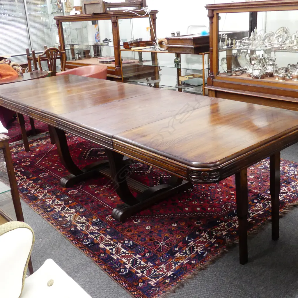A French oak Art Deco dining table and chairs Image 1++