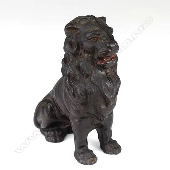 A vintage cast iron money bank