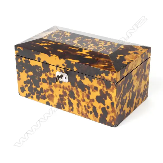 A George II tortoiseshell tea caddy