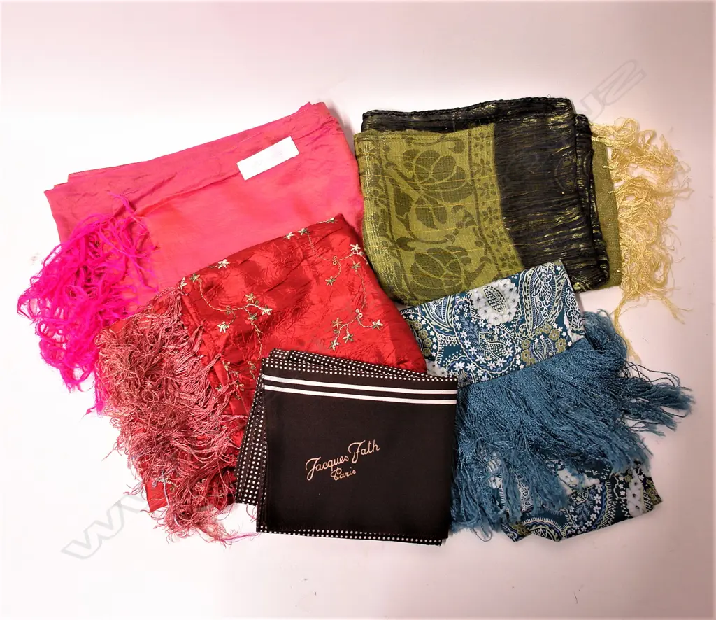 Five vintage silk scarves Image 1++