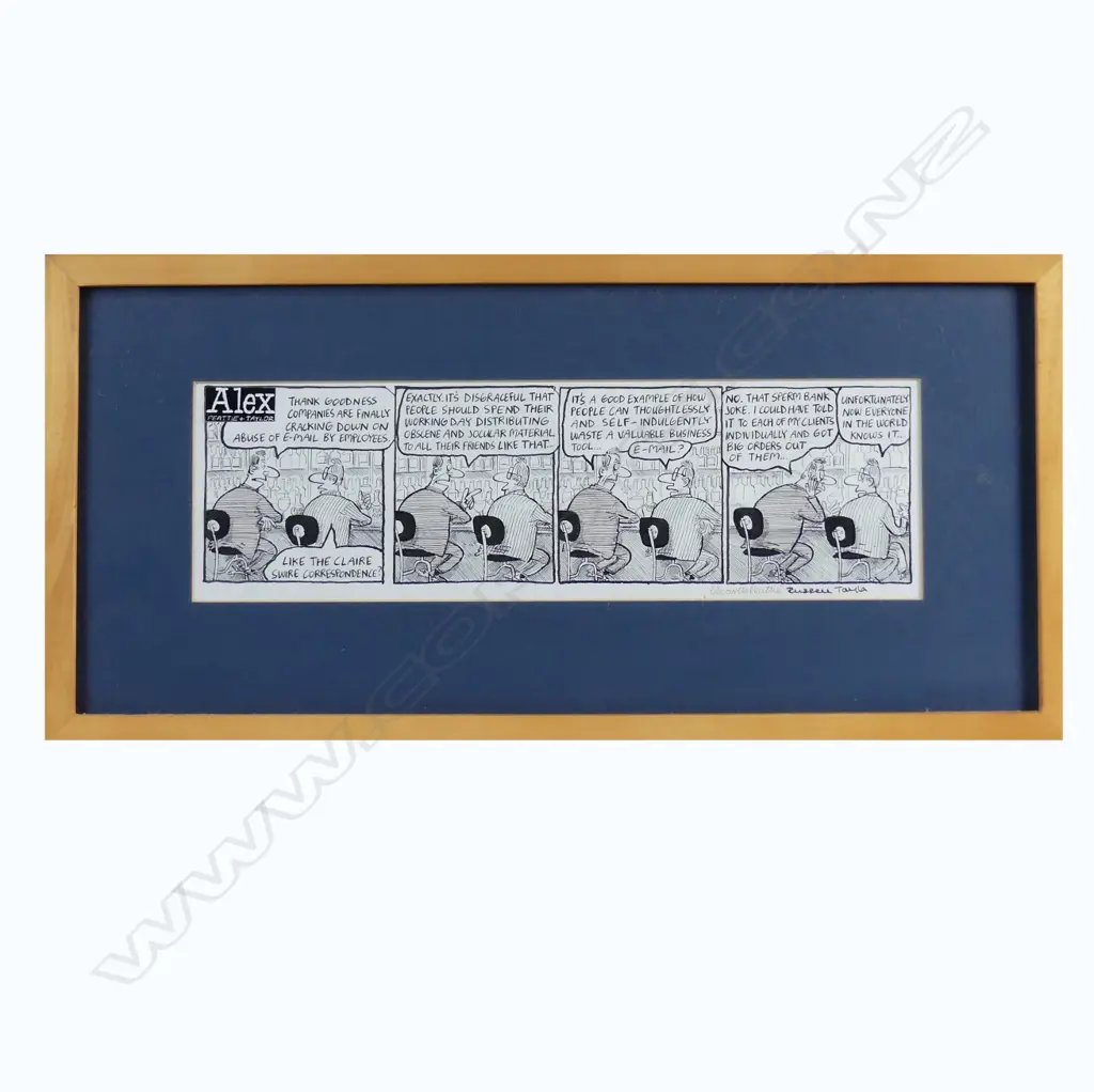 Four various original comic strip drawings Image 1++