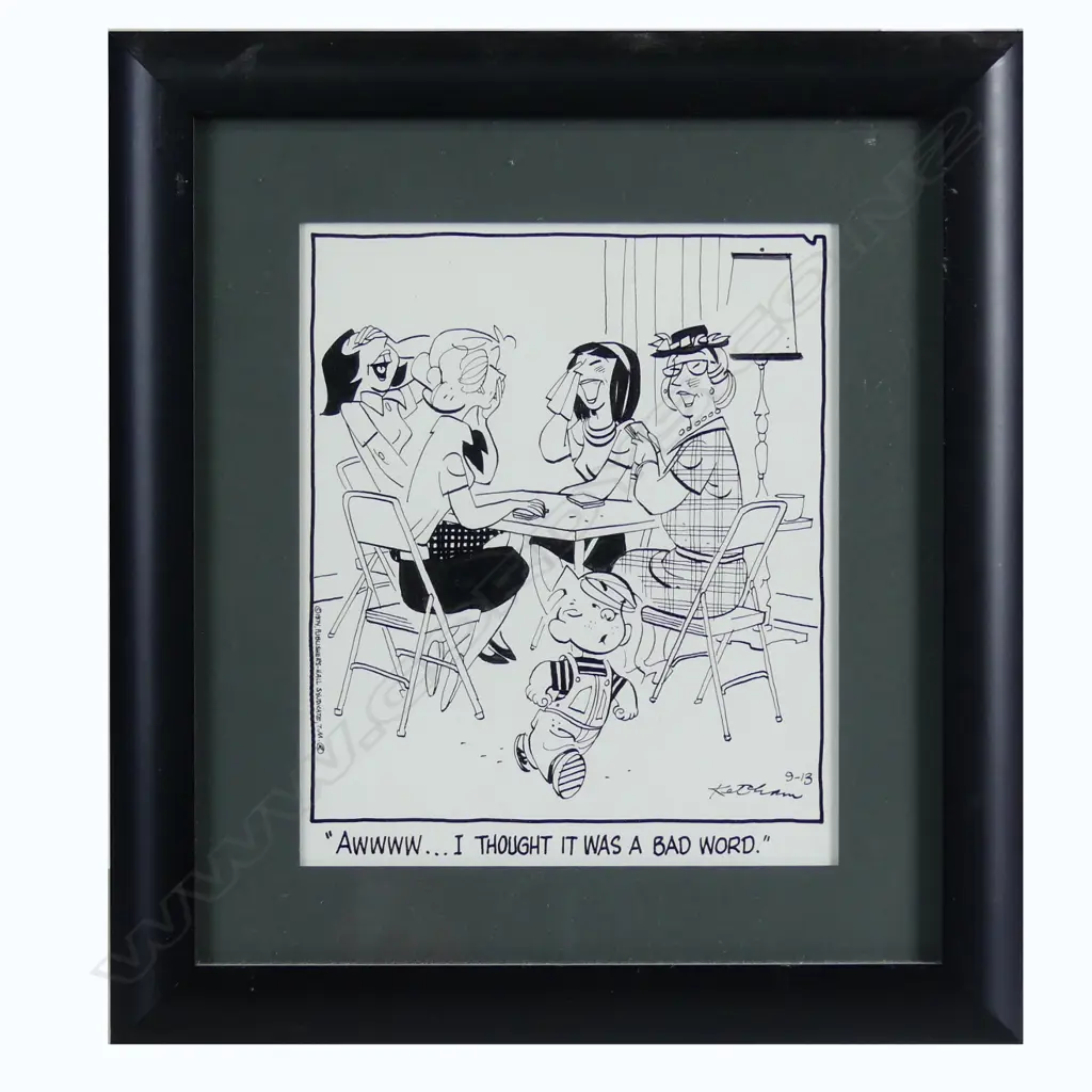 Four various original comic strip drawings Image 1++