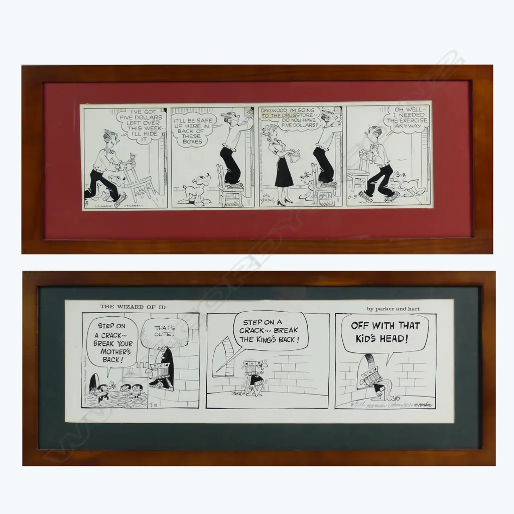 Five original comic strip drawings Image 1++
