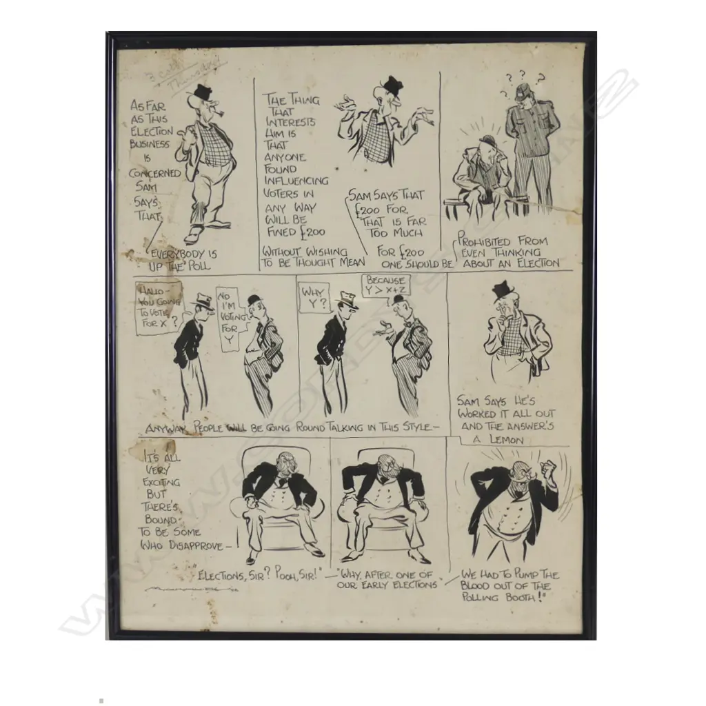 Four N.Z Herald cartoons by Gordon Minhinnick (1902-1992) Image 1++