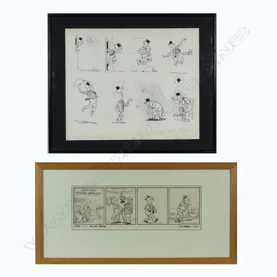 Four N.Z Herald cartoons by Gordon Minhinnick (1902-1992)