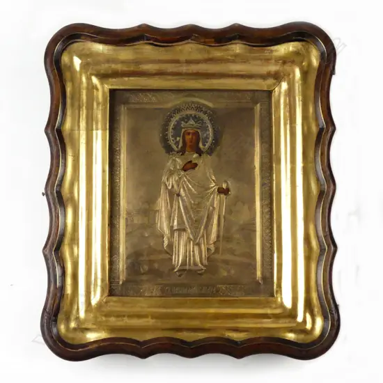 A 19thC Russian icon of St Barbara (the Great Martyr Barbara)