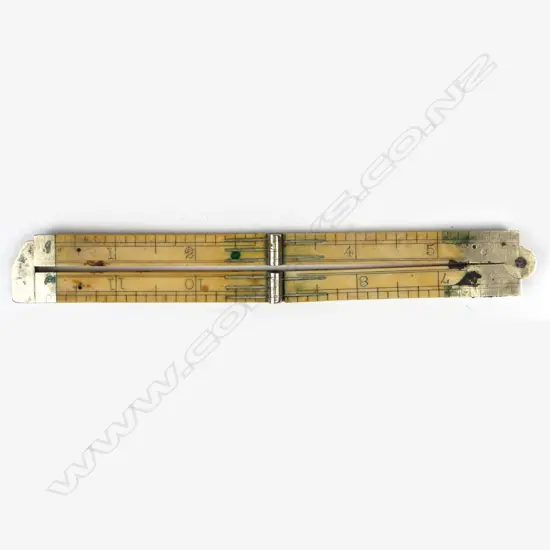 An early 20thC Rabone ivory and white metal four-fold 12” rule