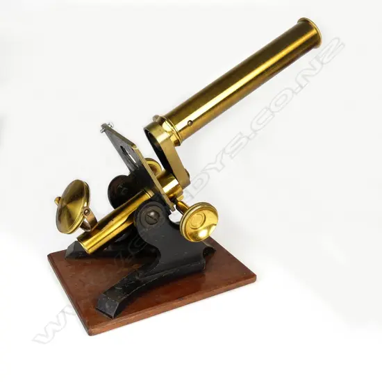 A Victorian brass microscope