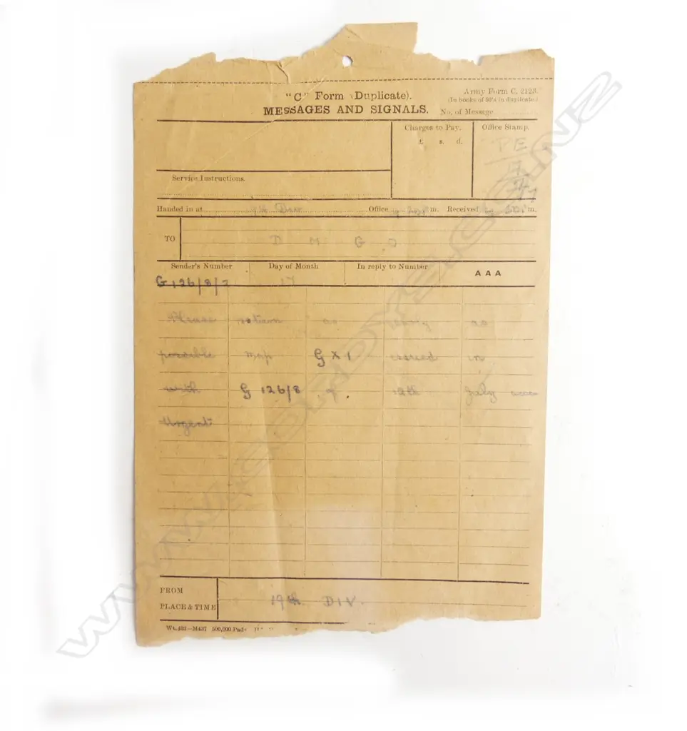 WWI ephemera including 'Nouvelle Zélande Division' Xmas 1916 menu card Image 1++