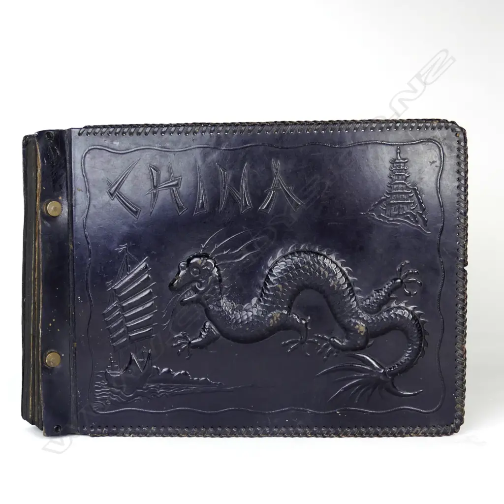 A vintage Chinese leather photo album Image 1++
