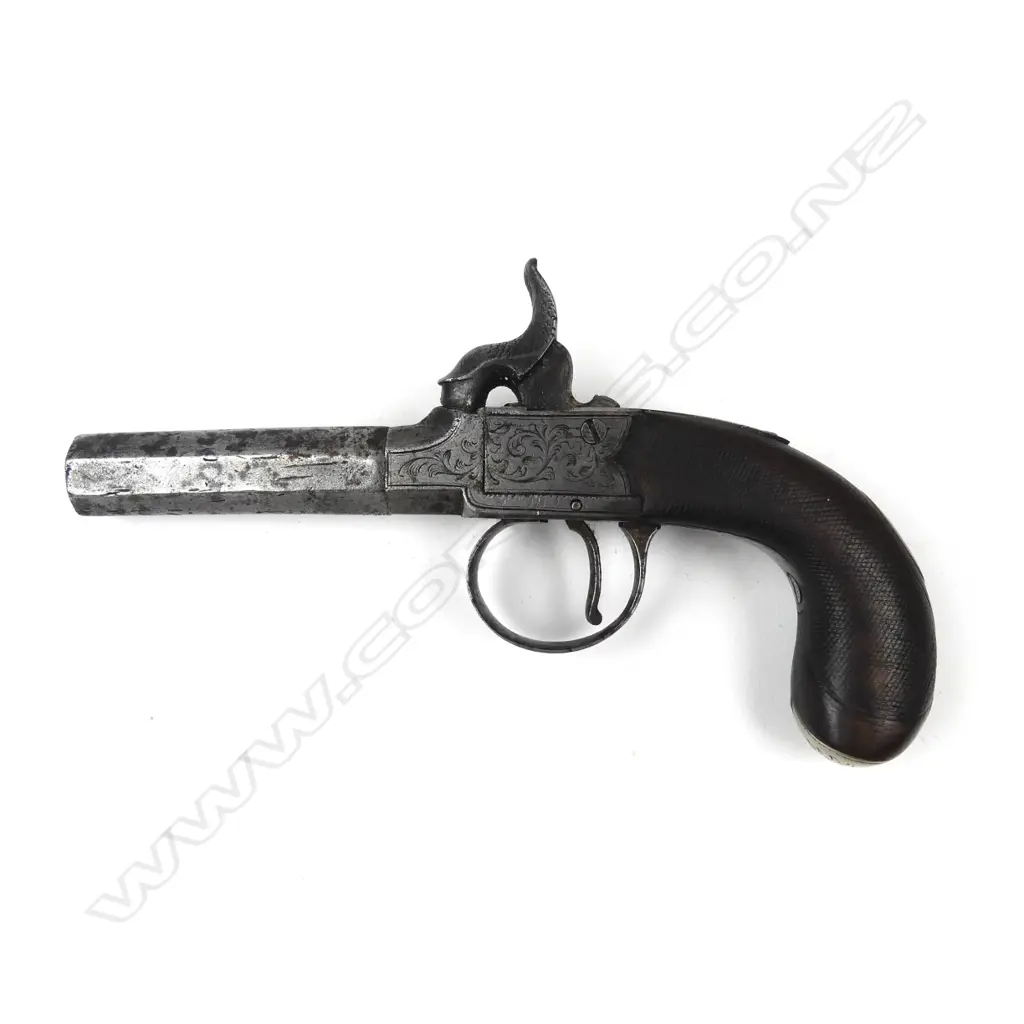 An antique Belgium box lock percussion pistol Image 1++