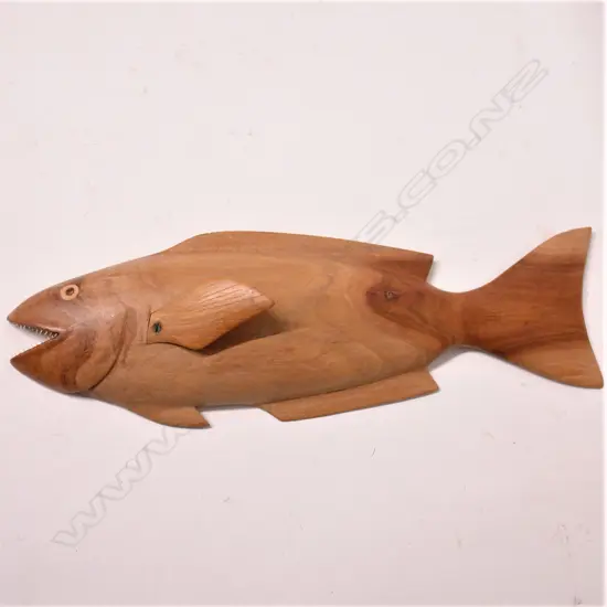 A Pitcairn Island carved wood fish
