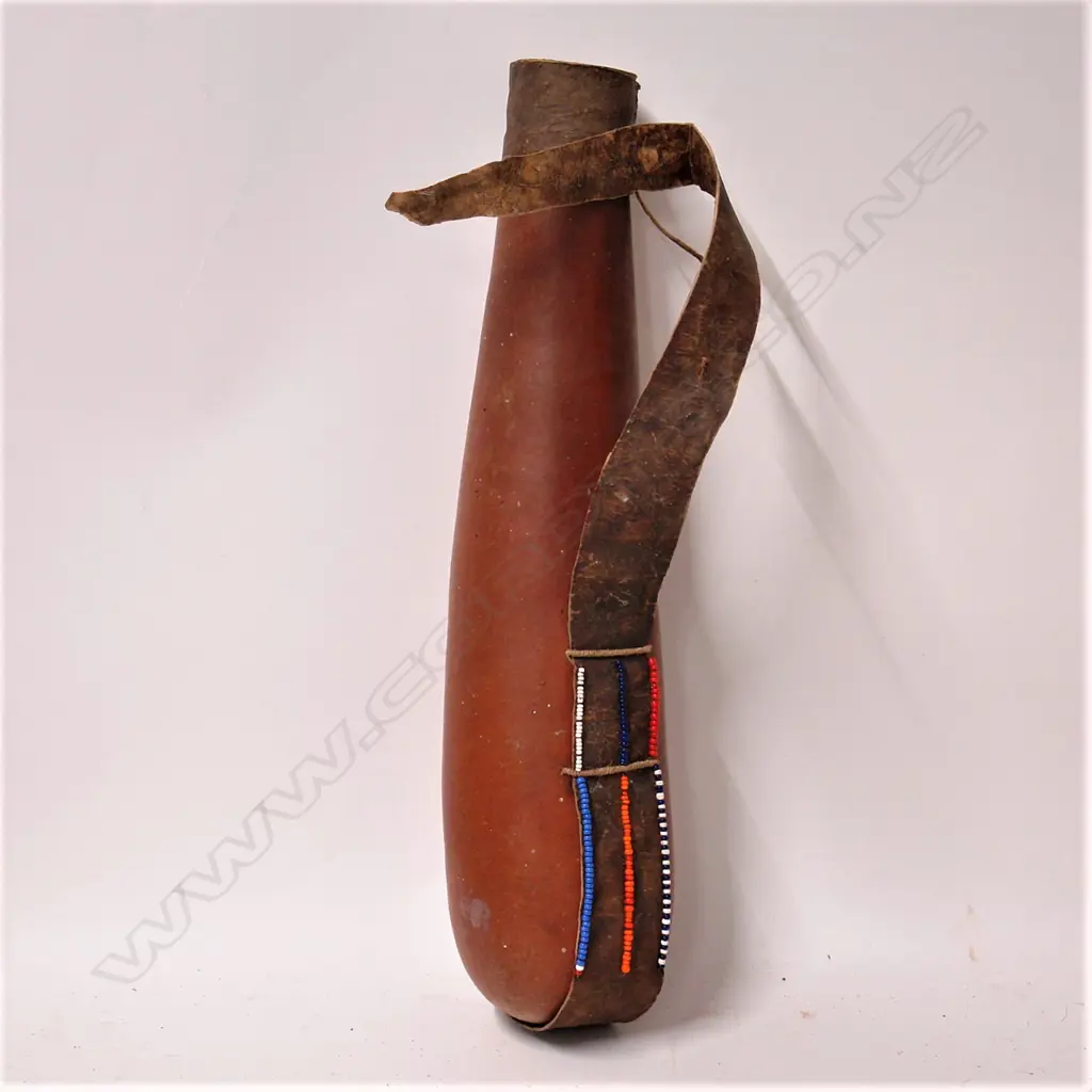 An old Maasai beaded gourd milk container Image 1++