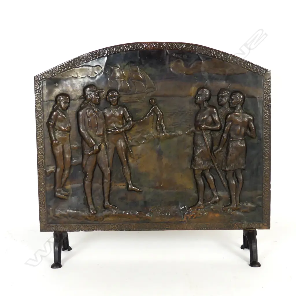 An old copper fire screen Image 1++