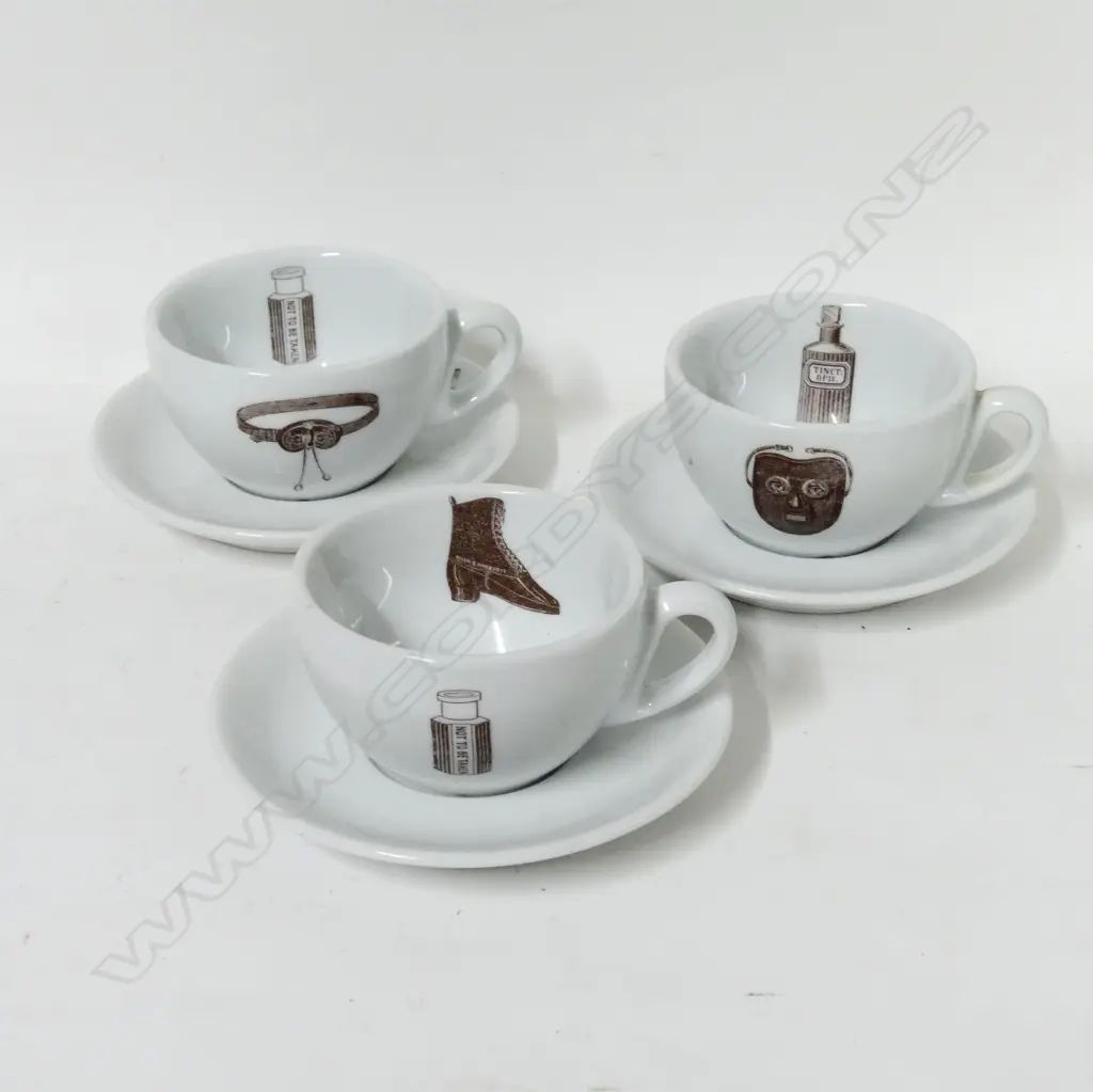 Three coffee cups and saucers Image 1++