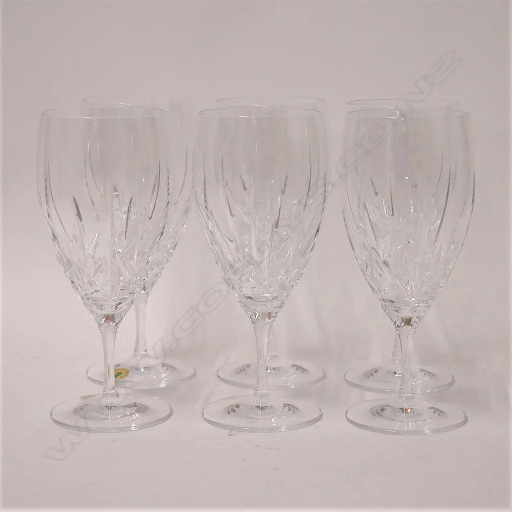A set of six Waterford crystal large red wine glasses Image 1++