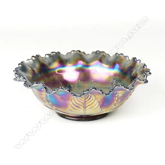 A rare original Crown Crystal Kangaroo pattern carnival glass master bowl