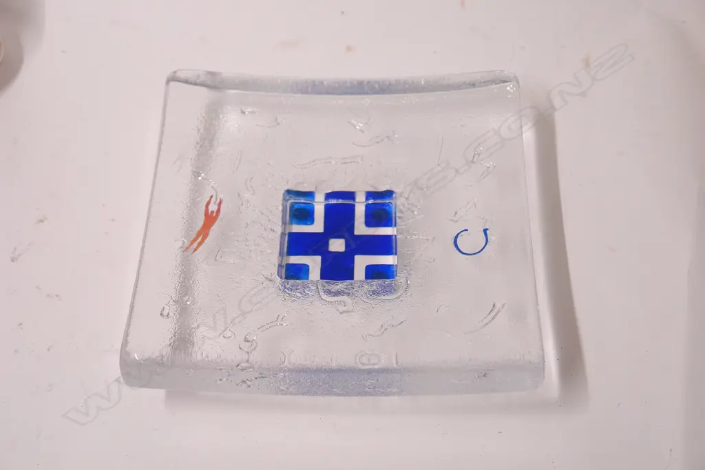 A retro Kosta Boda 'Swimmer's' heavy glass dish Image 1++