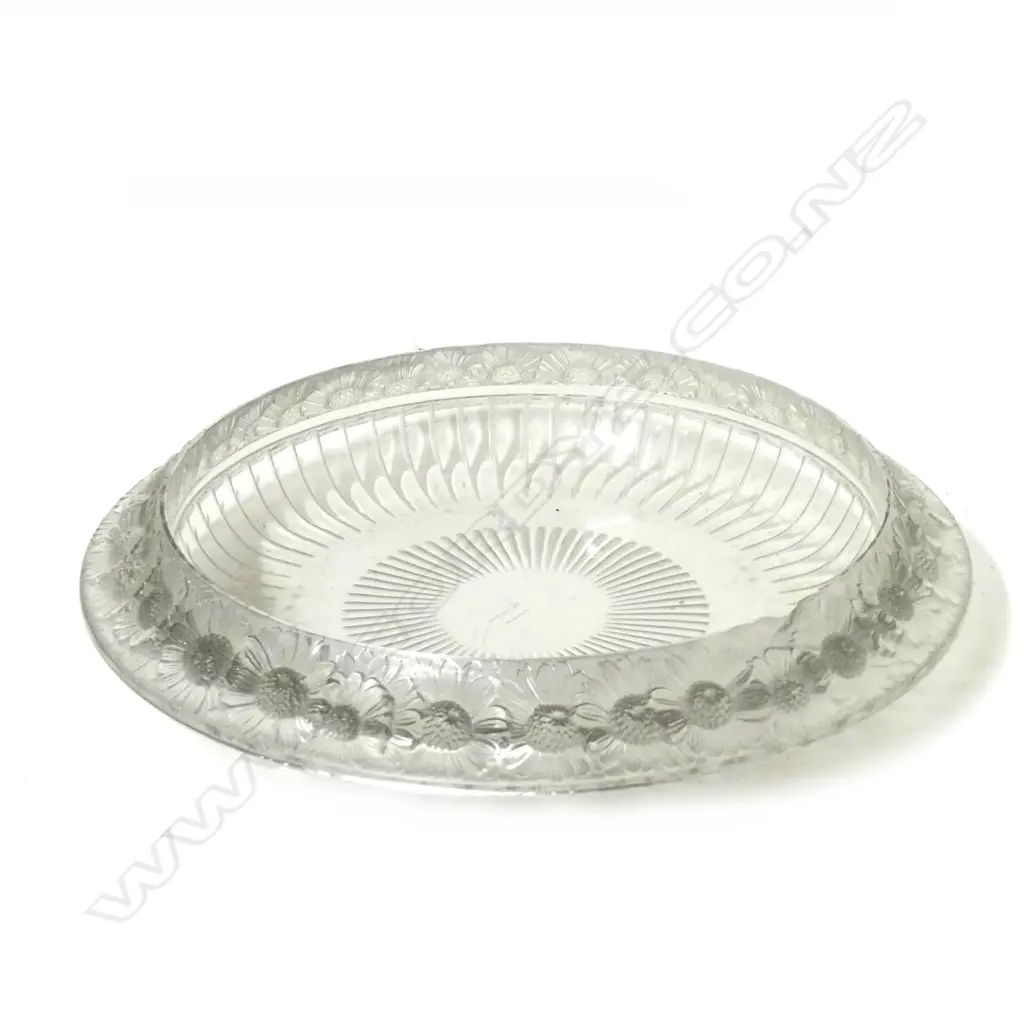 A vintage signed Lalique crystal France marguerites daisies large centrepiece bowl Image 1++