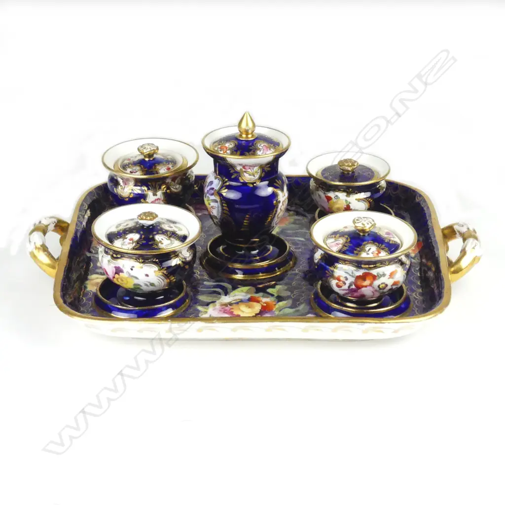 A 19thC French porcelain desk set Image 1++