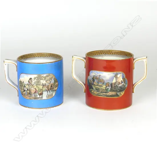 A 19thC Prattware loving cup