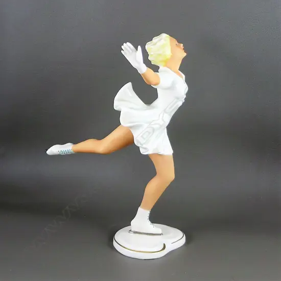 A Goebel Schaubach Kunst woman ice skater figurine