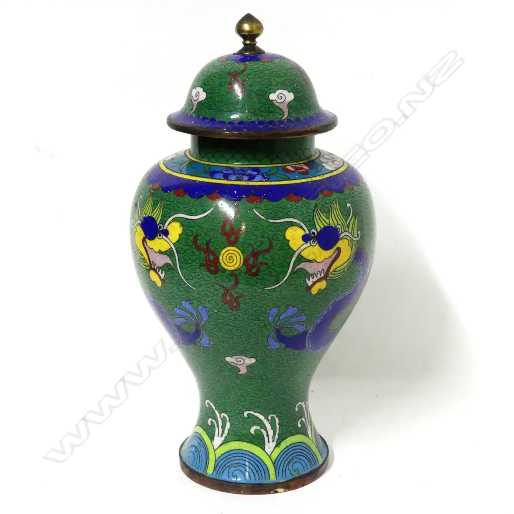 A Chinese cloisonné vase and cover Image 1++