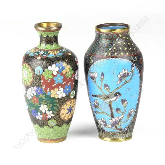 Two small Chinese cloisonné vases