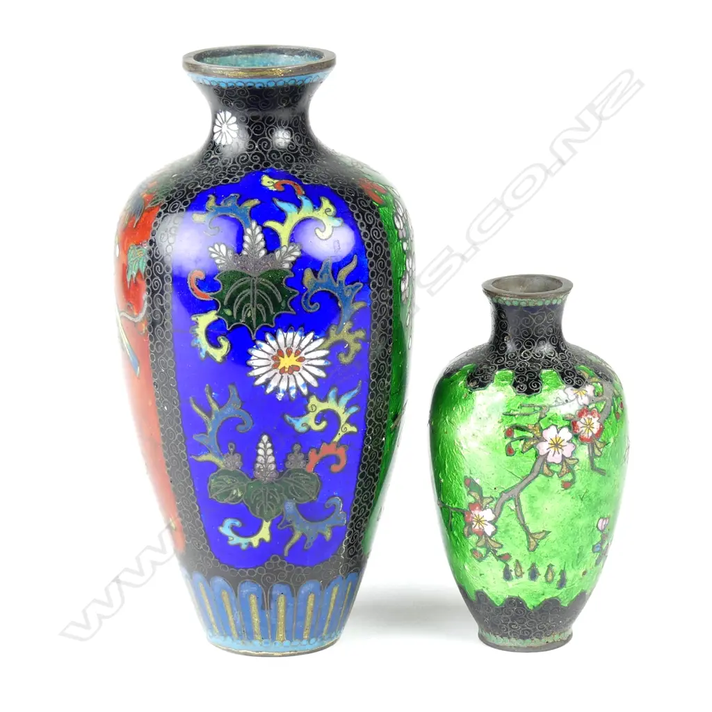 Two Chinese cloisonné vases Image 1++