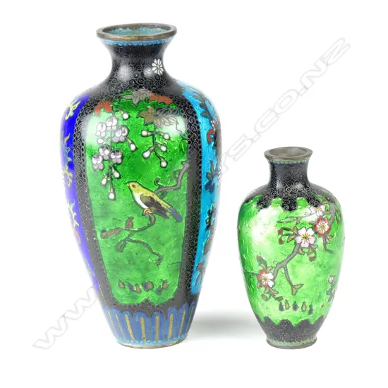 Two Chinese cloisonné vases