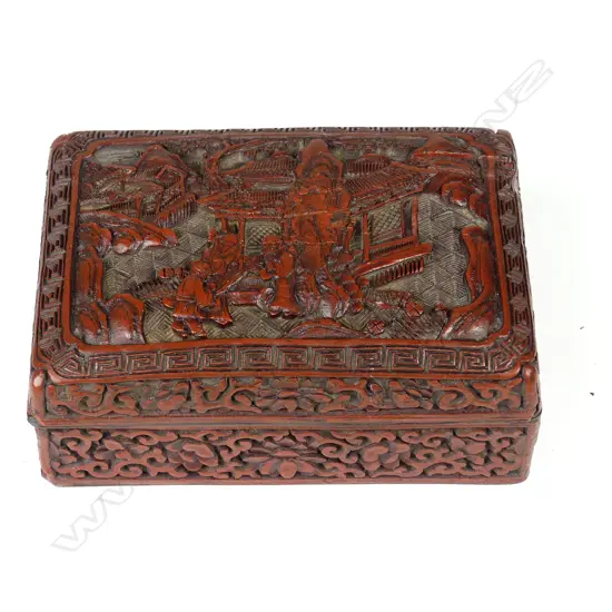 An old cinnabar lidded box