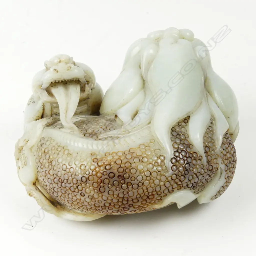 A large Chinese jade carving of two qilin Image 1++